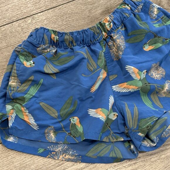 Patagonia Barely Baggies Women's XS Parrots Port Blue Print 2.5" Short Tropical - Picture 3 of 8